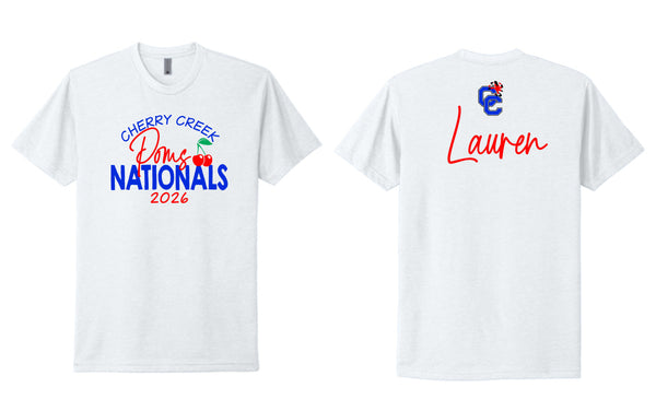 Creek Poms 2026 NATIONALS Tee- matte and glitter