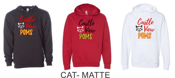 CV Poms Hoodie- Adult and Youth- 5 designs