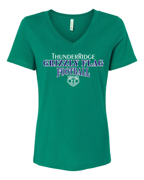 Thunder Ridge Flag Football Ladies V-Neck Tee- 5 Designs