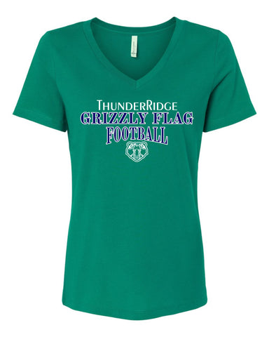 Thunder Ridge Flag Football Ladies V-Neck Tee- 5 Designs