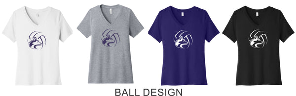 DCHS Volleyball Ladies V-Neck Tee- 4 Designs