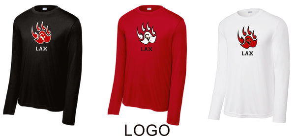 Castle View LAX Wicking Long Sleeve Tee- Youth, Ladies, Adult Sizes - 4 Designs