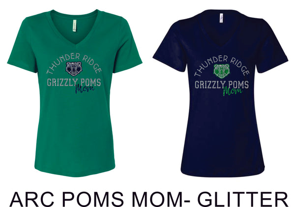 Thunder Ridge POMS MOM Ladies V-Neck Tee