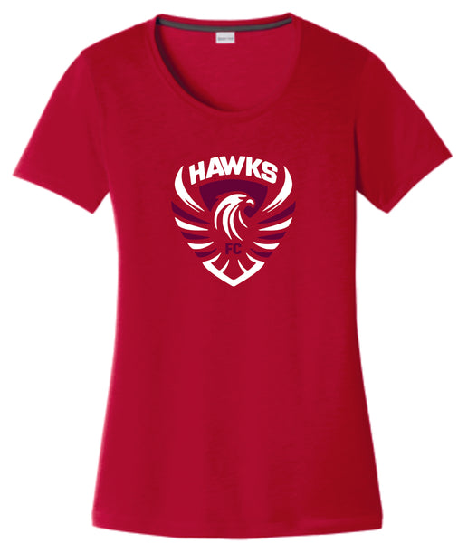 CO Hawks Soccer Ladies Sport-Tek Wicking Tee - Matte or Glitter