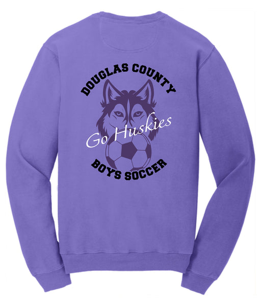 DCHS Soccer Beach Wash Crewneck Sweatshirt-HUSKIES DESIGN