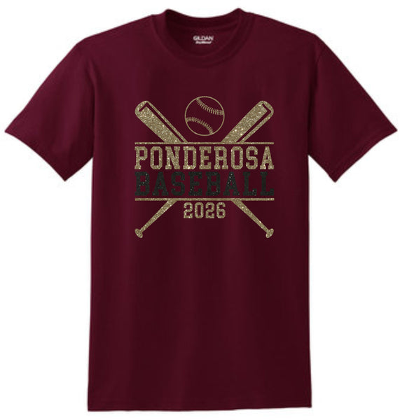 Pondo Baseball Basic BATS Tee- Matte or Glitter