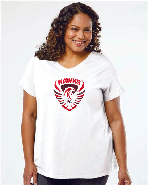 Colorado Hawks Soccer Curvy Ladies Tee- Matte or Glitter
