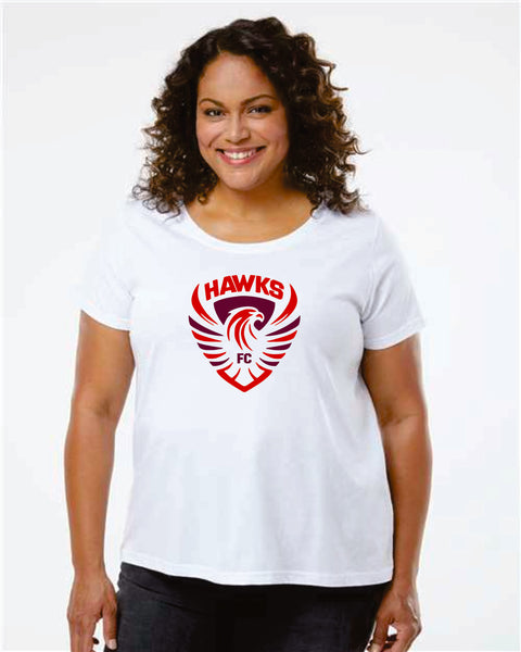 Colorado Hawks Soccer Curvy Ladies Tee- Matte or Glitter
