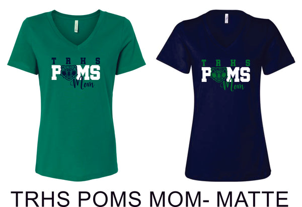 Thunder Ridge POMS MOM Ladies V-Neck Tee