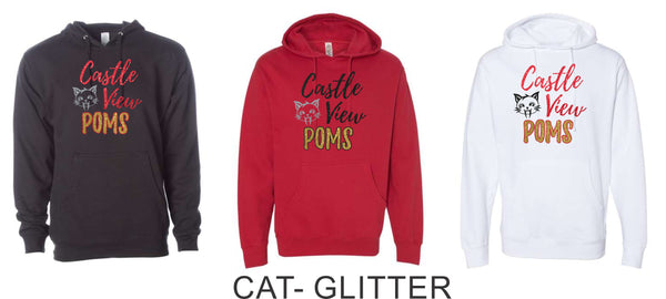 CV Poms Hoodie- Adult and Youth- 5 designs