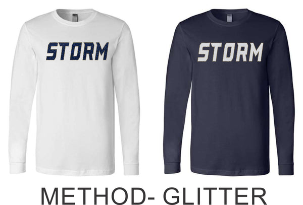 Storm Baseball Unisex Long Sleeve Tee-Matte or Glitter