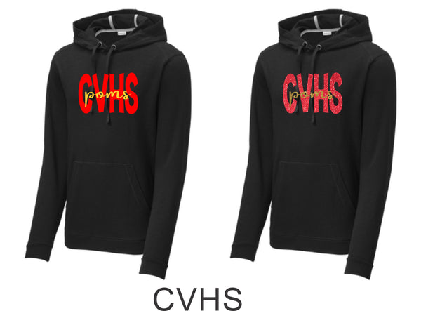 CV Poms Triblend Wicking Hoodie- Ladies or Unisex- 5 designs