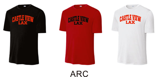 Castle View LAX Wicking Tee- Youth, Ladies, Adult Sizes- 4 Designs