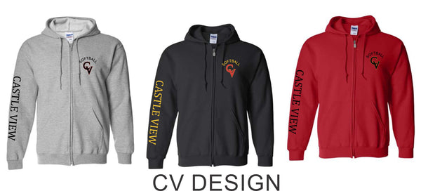 CV Softball Full Zip Hoodie- 3 Colors