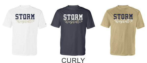 Storm Baseball Wicking Tee- Youth, Ladies, Adult Sizes