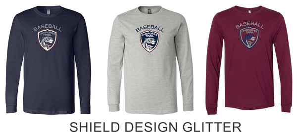 CT Baseball Unisex Long Sleeve Tee-Matte or Glitter