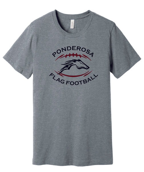 Pondo Flag Football FOOTBALL DESIGN Bella Canvas Tee- Matte or Glitter