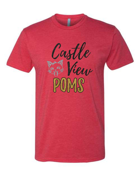 Castle View Poms CAT Design Tee- 3 Colors