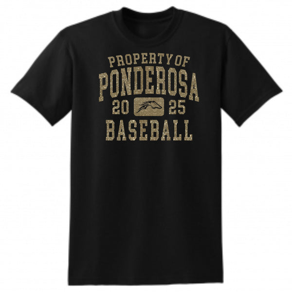 Pondo Baseball Basic PROPERTY OF Tee- Matte or Glitter