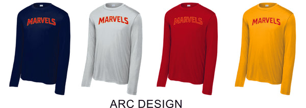 Marvels Wicking Long Sleeve Tee- Youth, Ladies, Adult Sizes