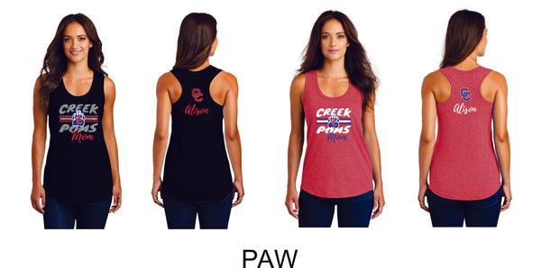 Creek Poms Triblend Ladies Tank- 5 designs