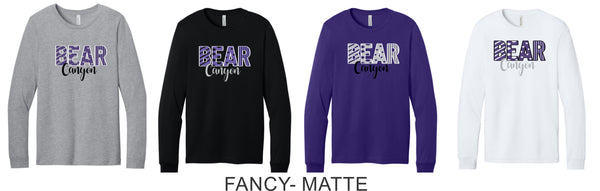 Bear Canyon Bella Canvas Long Sleeve Tee- 4 Designs
