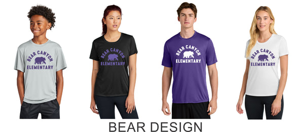 Bear Canyon Wicking Long Sleeve Tee- Youth, Ladies, Adult Sizes