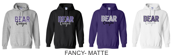 Bear Canyon Basic Hoodie- 4 Designs- Matte or Glitter