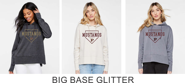 Pondo Baseball Vintage Wash Hoodie- 12 Designs- Matte or Glitter
