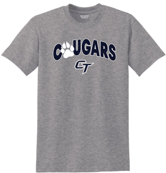 CT Cougars PAW DESIGN Basic Tee- Matte or Glitter