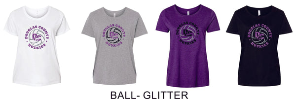 DCHS Volleyball Curvy Ladies Tee- Matte or Glitter