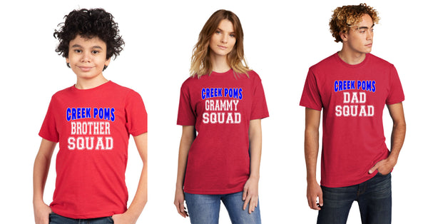 Creek Poms DAD SQUAD Tee- matte and glitter