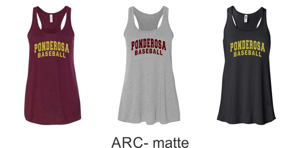 Pondo Baseball  Ladies Flowy Tank- 2 Designs
