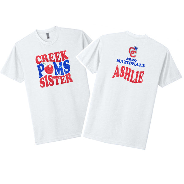 Creek Poms 2026 WAVY Tee- matte and glitter