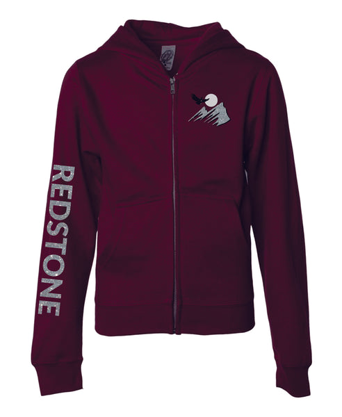 Redstone Zip Up Hoodie- Youth, Unisex Sizes- matte or glitter