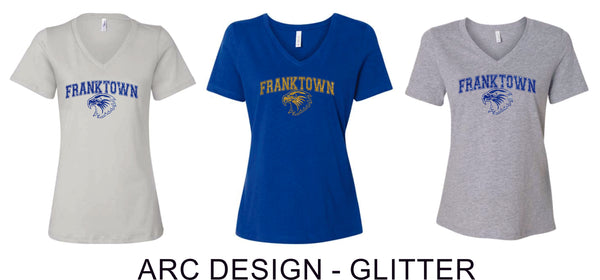 Franktown Ladies V-Neck Tee- 3 Designs