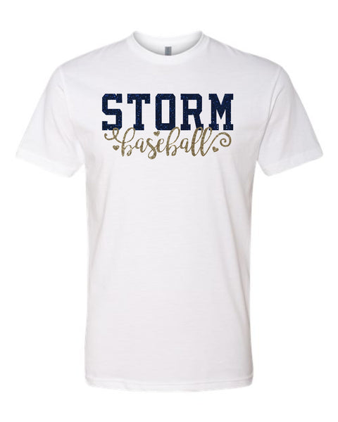 Storm Baseball Unisex CURLY Tee- matte and glitter