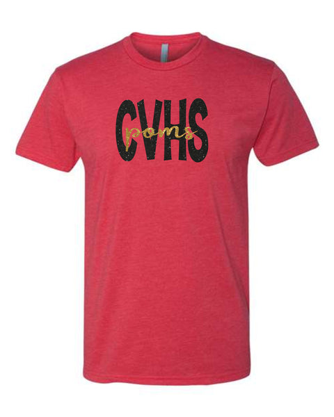 Castle View Poms CVHS Design Tee- 3 Colors