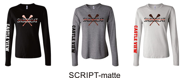 Castle View LAX Ladies Bella Canvas Long Sleeve Tee- 4 Designs