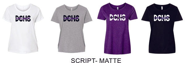 DCHS Volleyball Curvy Ladies Tee- Matte or Glitter