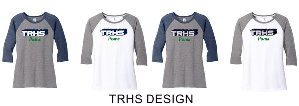 Thunder Ridge Poms Ladies or Unisex Raglan Tee- 2 Colors