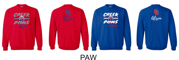 Creek Poms Crewneck Sweatshirt -5 designs