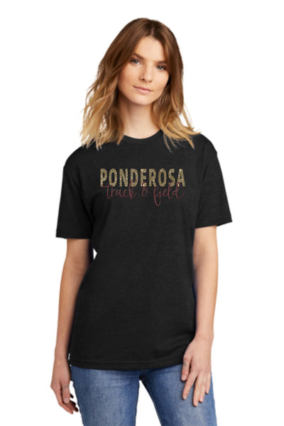 Pondo FAN Track & Field SCRIPT Tee- matte and glitter