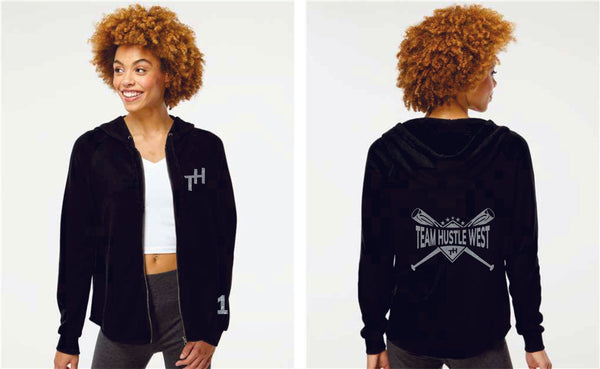 Team Hustle West Ladies Full Zip Hoodie- 3 Designs GLITTER