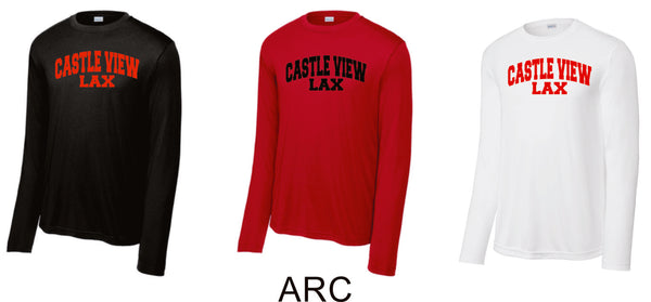 Castle View LAX Wicking Long Sleeve Tee- Youth, Ladies, Adult Sizes - 4 Designs