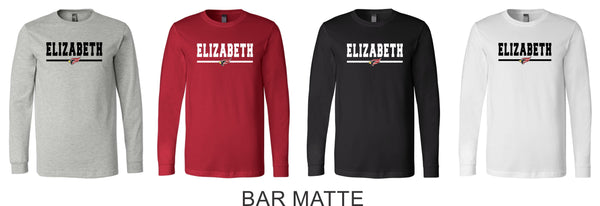 Elizabeth HS Long Sleeve Tee- 3 designs- Matte or Glitter