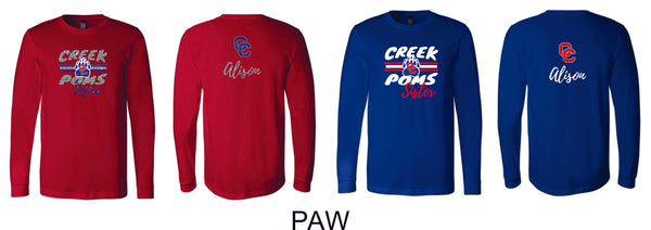 Creek Poms Unisex Long Sleeve Tee-5 designs