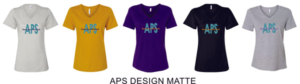 APS Ladies Relaxed V-Neck Tee -5 Designs