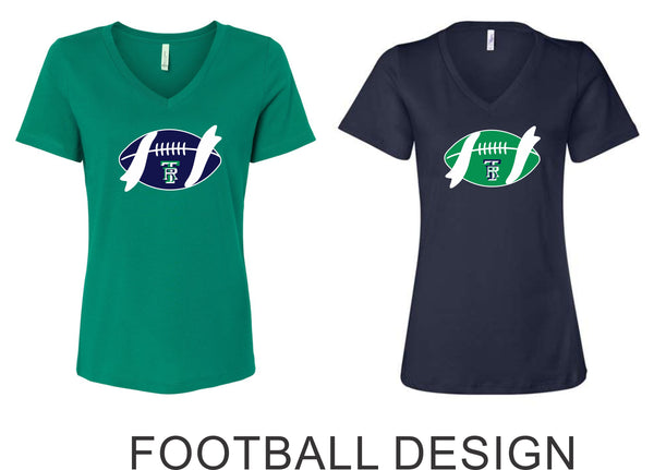 Thunder Ridge Flag Football Ladies V-Neck Tee- 5 Designs