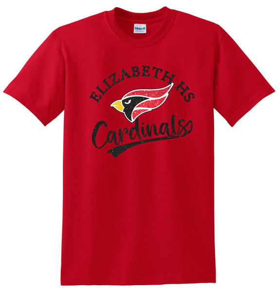 Elizabeth HS Basic Tee CARDINALS Design- Matte or Glitter